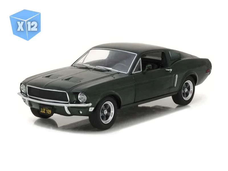 12 PACK 1968 Ford Mustang GT Fastback - Highland Green Diecast 1:24 Scale Model - Greenlight 84038
