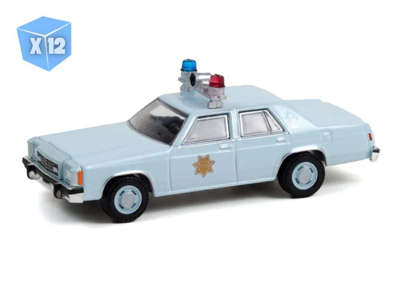 12 PACK 1982 Ford LTD-S - County Sheriff Diecast 1:64 Scale Model - Greenlight 30304