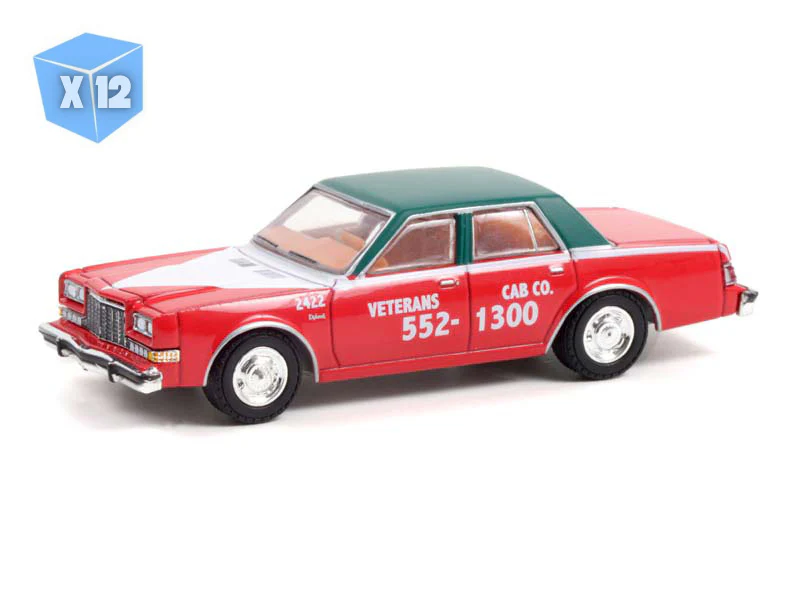 12 PACK 1983 Dodge Diplomat - Veteran's Cab Co. San Francisco California Diecast 1:64 Scale Model - Greenlight 30283