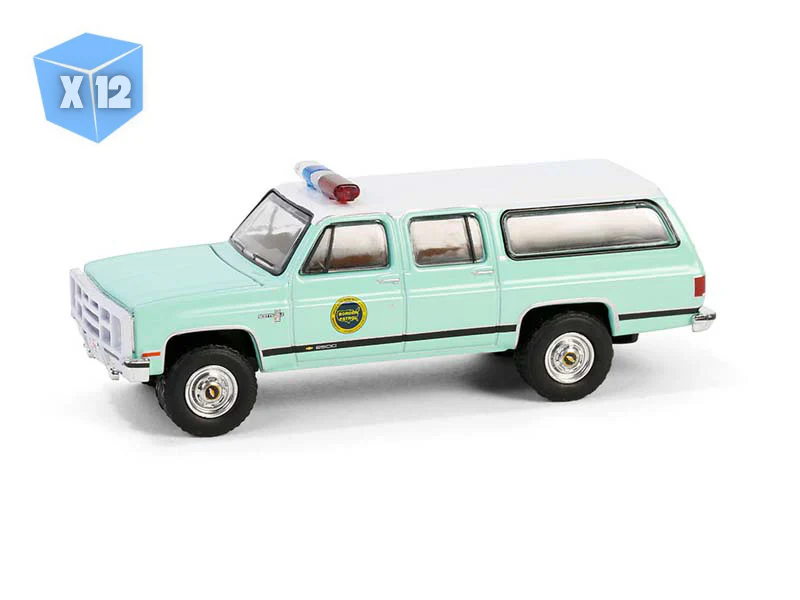 12 PACK 1990 Chevrolet Suburban K20 Scottsdale - U.S. Border Patrol Diecast 1:64 Scale Model - Greenlight 30513
