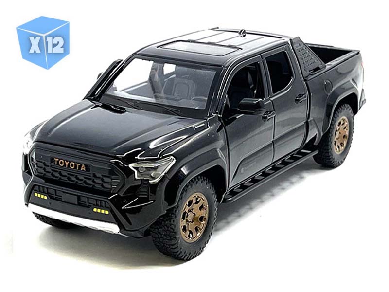 12 PACK 2024 Toyota Tacoma Trailhunter Edition – Black (Limited Edition) Diecast 1:24 Scale Model - MiJo H08777BK