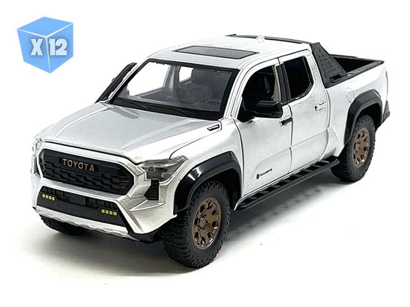 12 PACK 2024 Toyota Tacoma Trailhunter Edition – Silver (Limited Edition) Diecast 1:24 Scale Model - MiJo H08777SIL