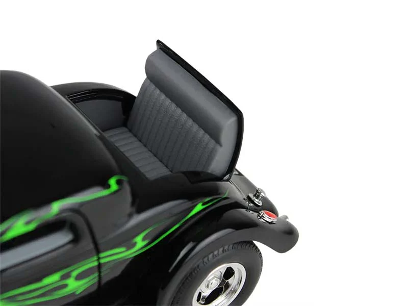 1934 Ford Coupe Street Rod - Black w/ Lime Green Diecast 1:25 Scale Model - First Gear 40-0382 - Image 5
