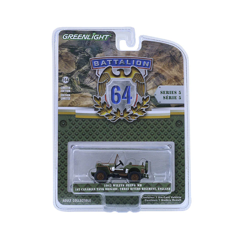 1942 Willys MB - 1st Canadian Tank Brigade Three Rivers Regiment England (Battalion 64 Series 5) Diecast 1:64 Scale Model - Greenlight 61050A - Image 8