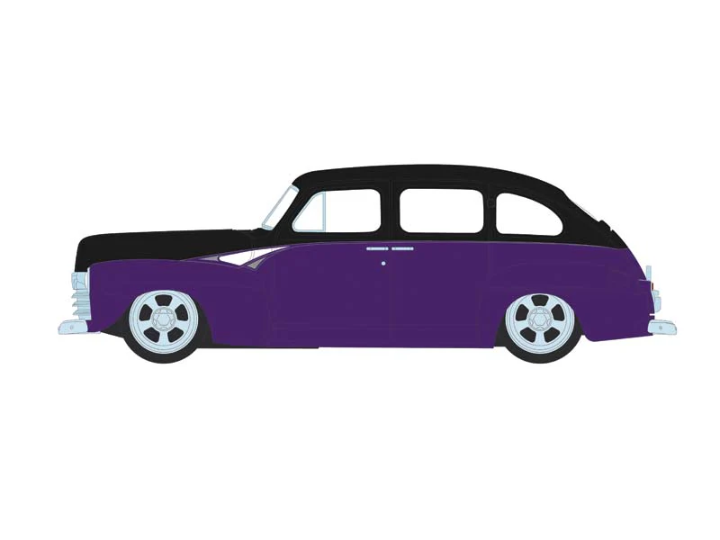 1946 Ford Fordor Super Deluxe - Dark Purple Metallic & Black Two-Tone (California Lowriders Series 6) Diecast 1:64 Scale Model - Greenlight 63070A - Image 7