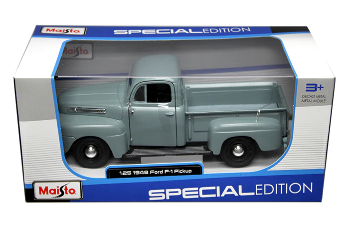 1948 Ford F-1 Pickup Truck - Gray (Special Edition) Diecast 1:25 Scale Model - Maisto 31935GRYBL - Image 2