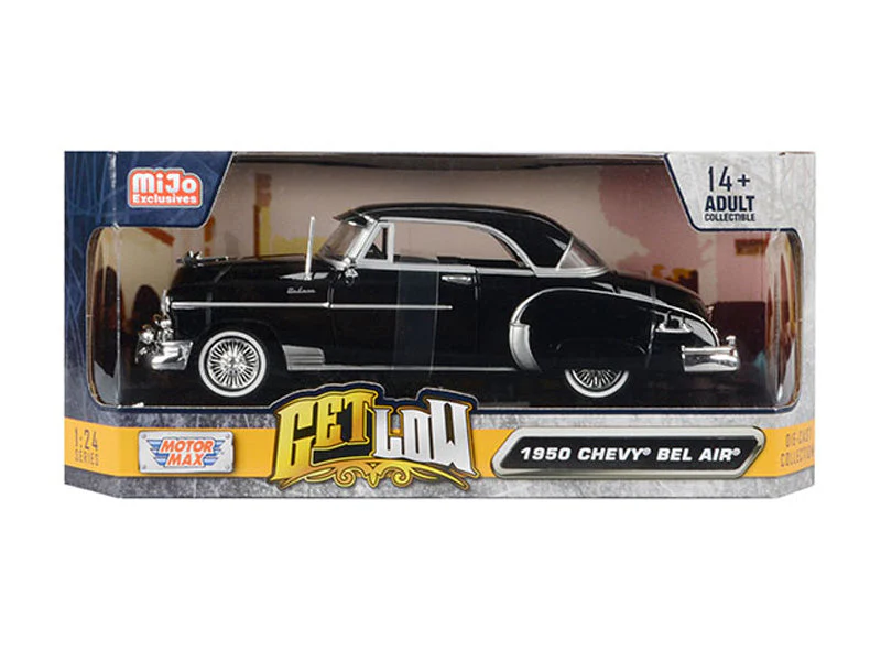 1950 Chevrolet Bel Air Lowrider - Black (Get Low) Diecast 1:24 Scale Model - Motormax 79026BK - Image 2