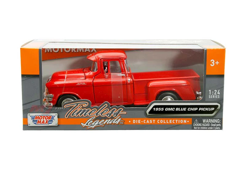 1955 GMC Blue Chip Pickup – Red (Timeless Legends) Diecast 1:24 Scale Model - Motormax 79382RD - Image 2