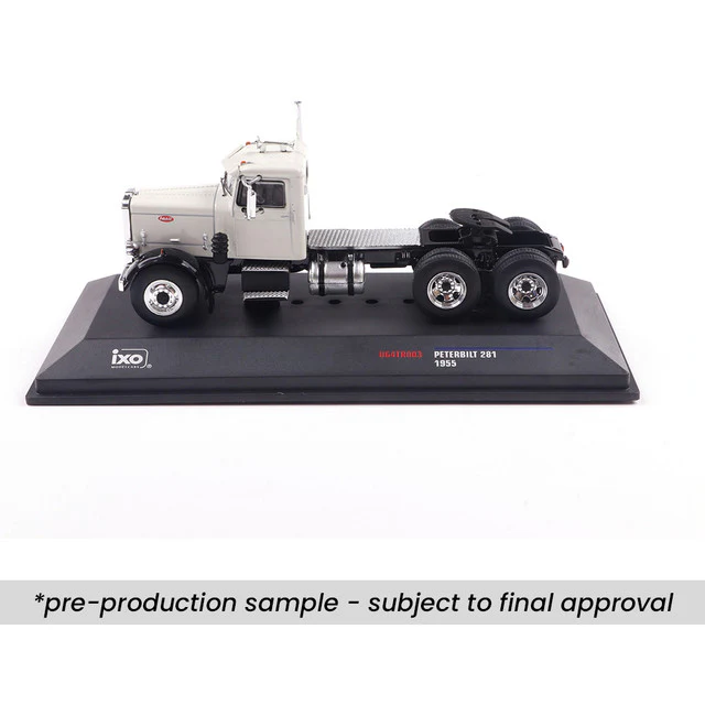 1955 Peterbilt 281 - White w/ Black Fenders Diecast 1:64 Scale Model - IXO America IA64003 - Image 9