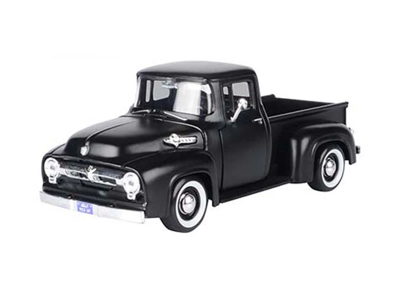 1956 Ford F-100 Pickup Truck - Matt Black (American Classics) Diecast 1:24 Model - Motormax 73235MTBK