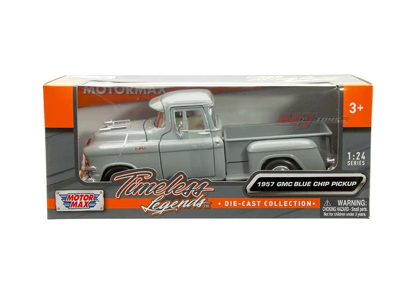 1957 GMC Blue Chip Pickup – Grey (Timeless Legends) Diecast 1:24 Scale Model - Motormax 79383GRY - Image 2