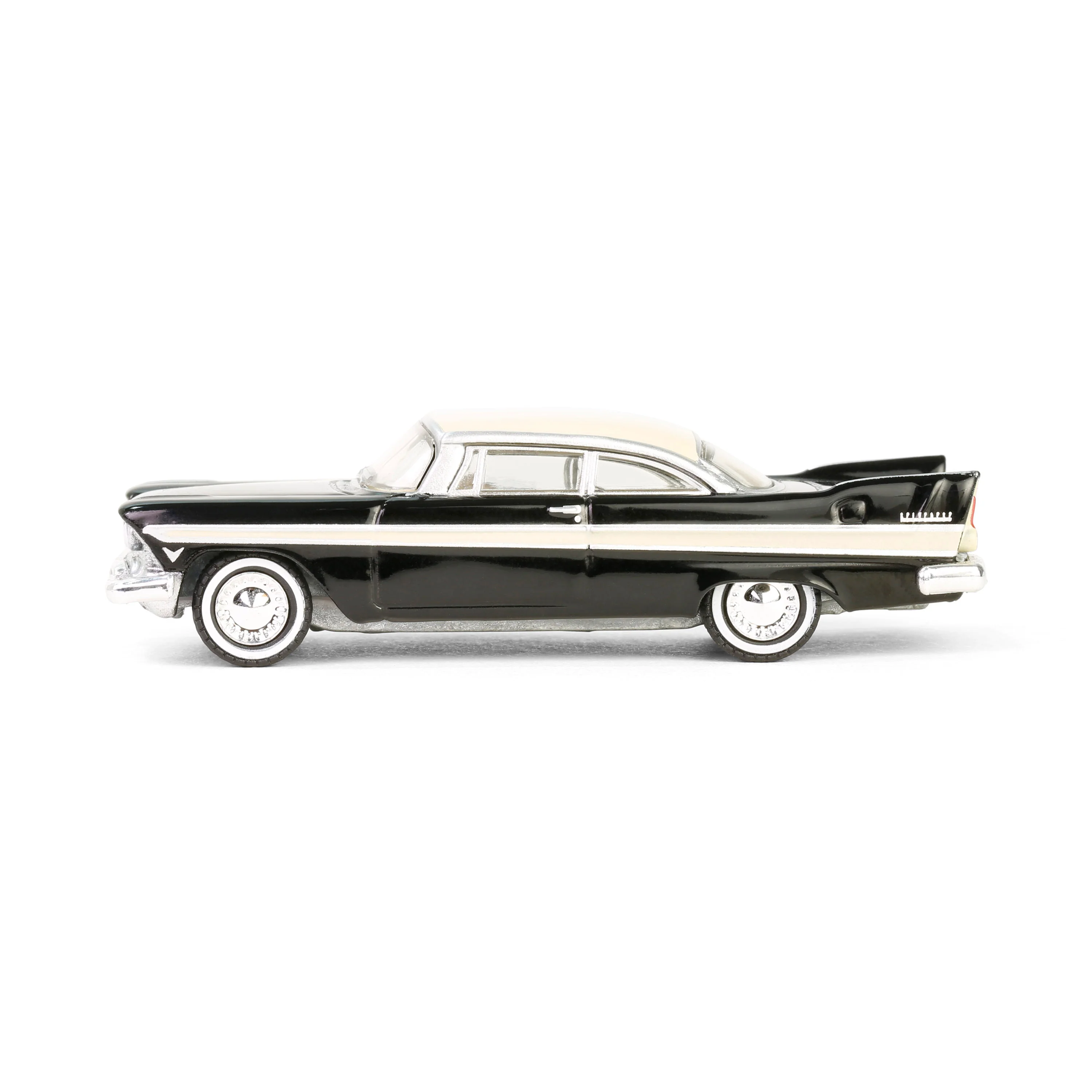 1957 Plymouth Belvedere - Jet Black and Sand Dune White (Showroom Floor Series 6) Diecast 1:64 Scale Model - Greenlight 68060A - Image 2