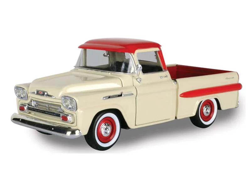 1958 Chevrolet Apache Fleetside Pickup - Two Tone (Timeless Legends) Diecast 1:24 Model Truck - Motormax 79311CRMRD
