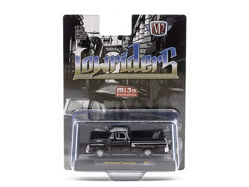 1958 Chevrolet Cameo Pickup Truck Lowriders Limited Edition – Black Diecast 1:64 Scale Model - M2 Machines 31500-MJS71 - Image 2