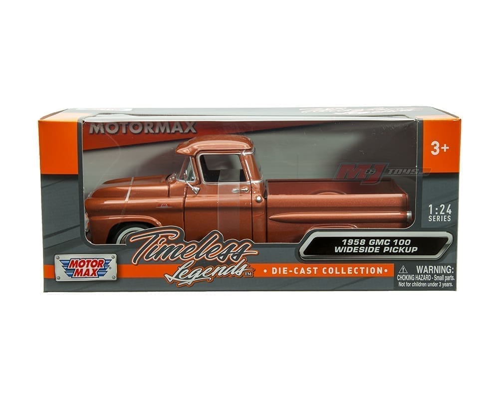 1958 GMC 100 Wideside Pickup – Brown Metallic (Timeless Legends) Diecast 1:24 Scale Model - Motormax 79385BRN - Image 2