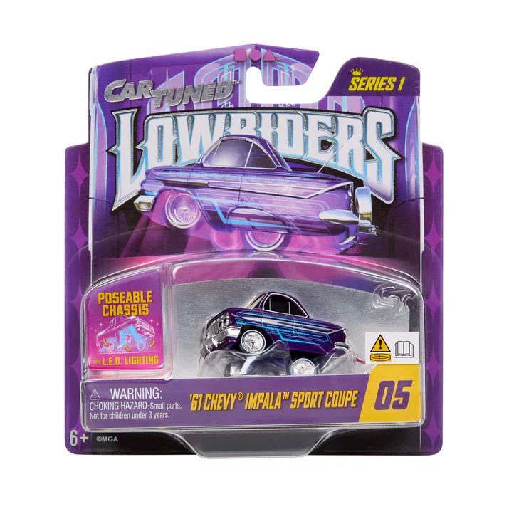 1961 Chevrolet Impala Sport Coupe Purple (Lowrider Show Glow Series 1) Diecast Scale Model - CarTuned 597346-5 - Image 2