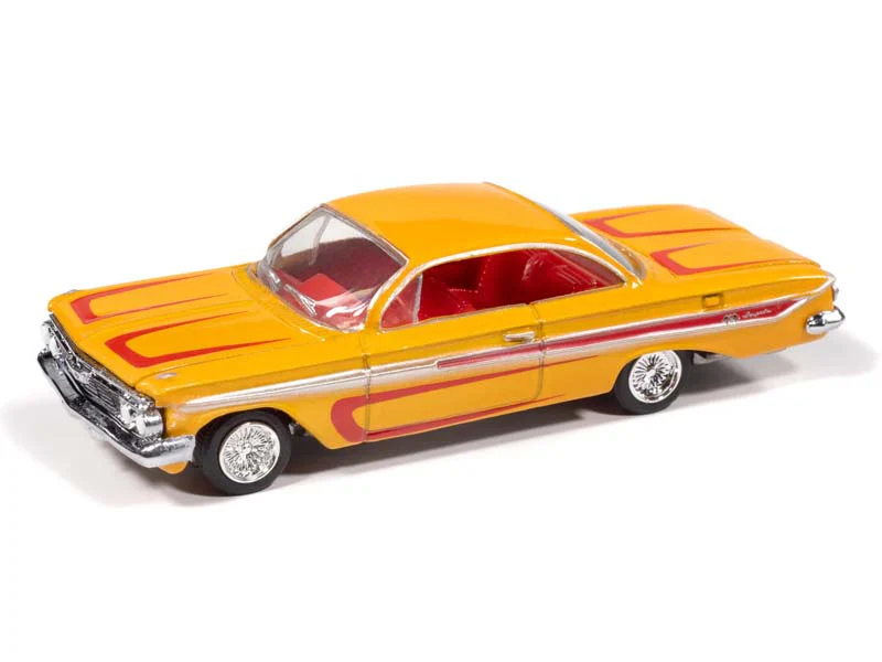 1961 Chevrolet Impala SS 409 - Scrapin' Metallic Yellow (Street Freaks) Diecast 1:64 Scale Model - Johnny Lightning JLSF027A
