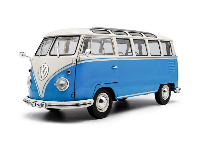 1962 Volkswagen T1 Samba – Blue / White Diecast 1:18 Scale Model - Solido S1813401