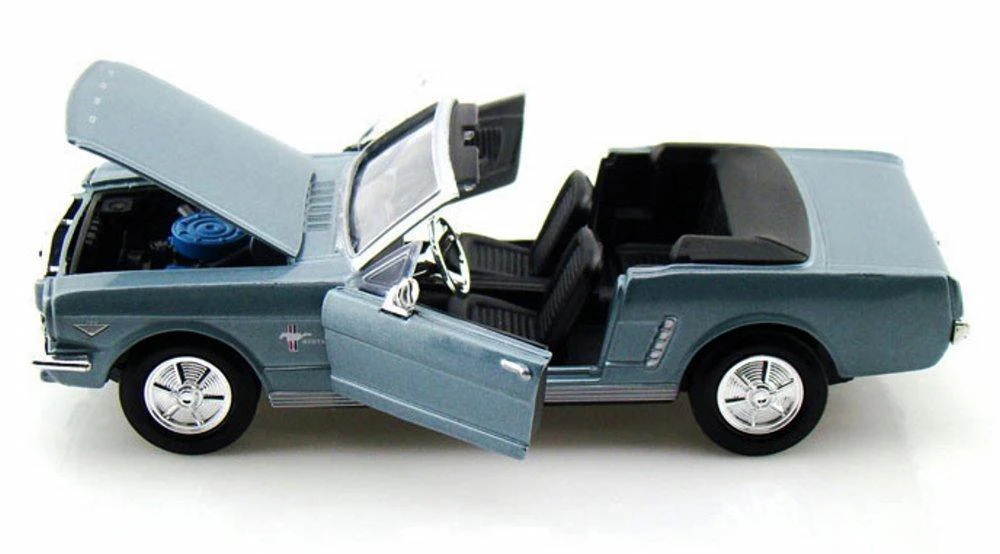 1964 1/2 Ford Mustang Convertible - Blue (Timeless Legends) Diecast 1:24 Scale Model - Motormax 73212BL - Image 2