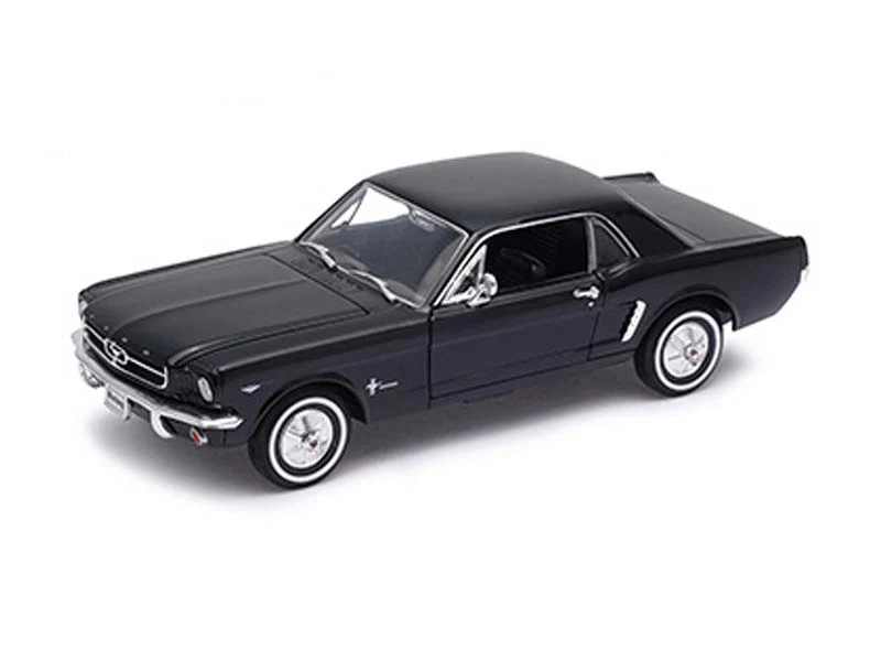 1964 1/2 Ford Mustang Coupe Hard Top - Black Diecast 1:24 Scale Model - Welly 22451BK