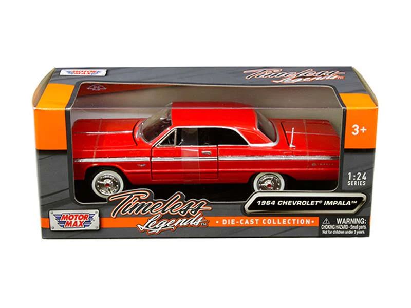 1964 Chevrolet Impala Hard Top - Red (Timeless Legends) Diecast 1:24 Model - Motormax 73259RD - Image 2