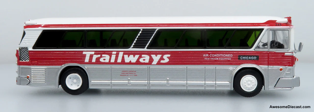 1964 MCI MC-5A Coach: Trailways Diecast 1:87 Scale Model - Iconic Replicas 87-0630 - Image 6