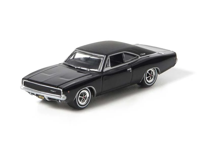 1968 Dodge Charger R/T - Black Diecast 1:64 Scale Model - Greenlight 44724