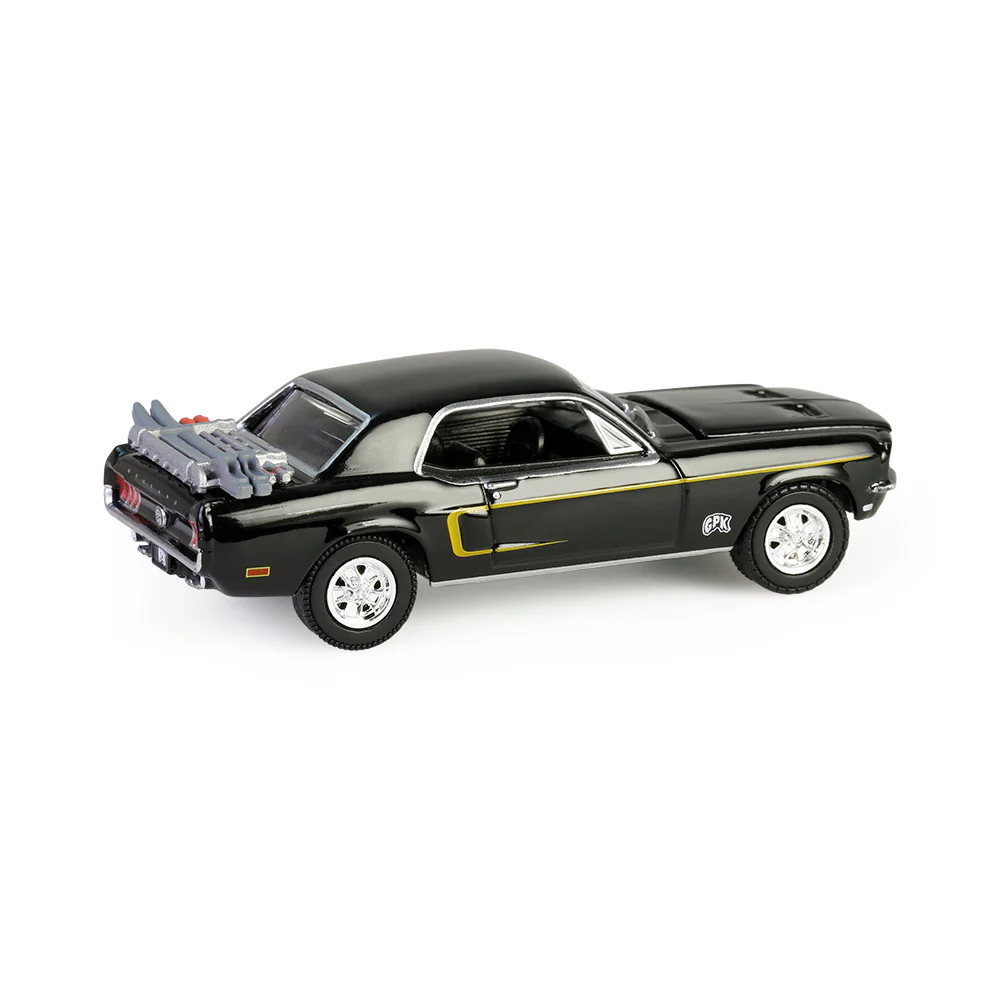 1968 Ford Mustang Coupe w/ Trunk Mounted Ski Rack and Skis - Ski Cliff (Garbage Pail Kids Series 7) Diecast 1:64 Scale Model - Greenlight 54110C - Image 4
