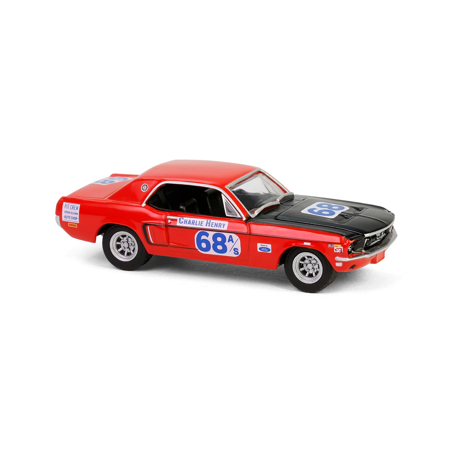 1968 Ford Mustang GT Coupe - #68 Charlie Henry Race Car (GreenLight Muscle Series 29) Diecast 1:64 Scale Model - Greenlight 13360B - Image 3
