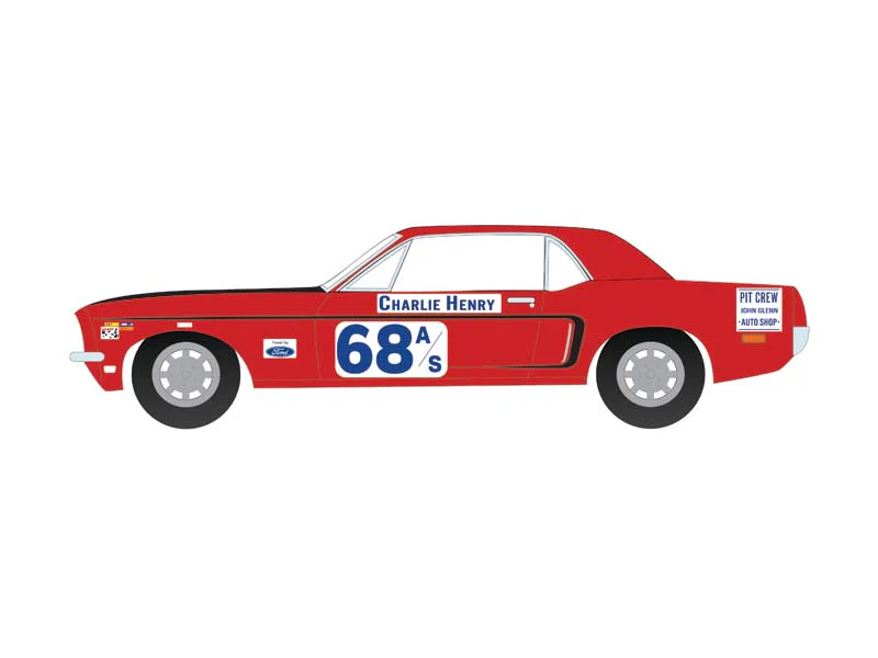 1968 Ford Mustang GT Coupe - #68 Charlie Henry Race Car (GreenLight Muscle Series 29) Diecast 1:64 Scale Model - Greenlight 13360B - Image 5
