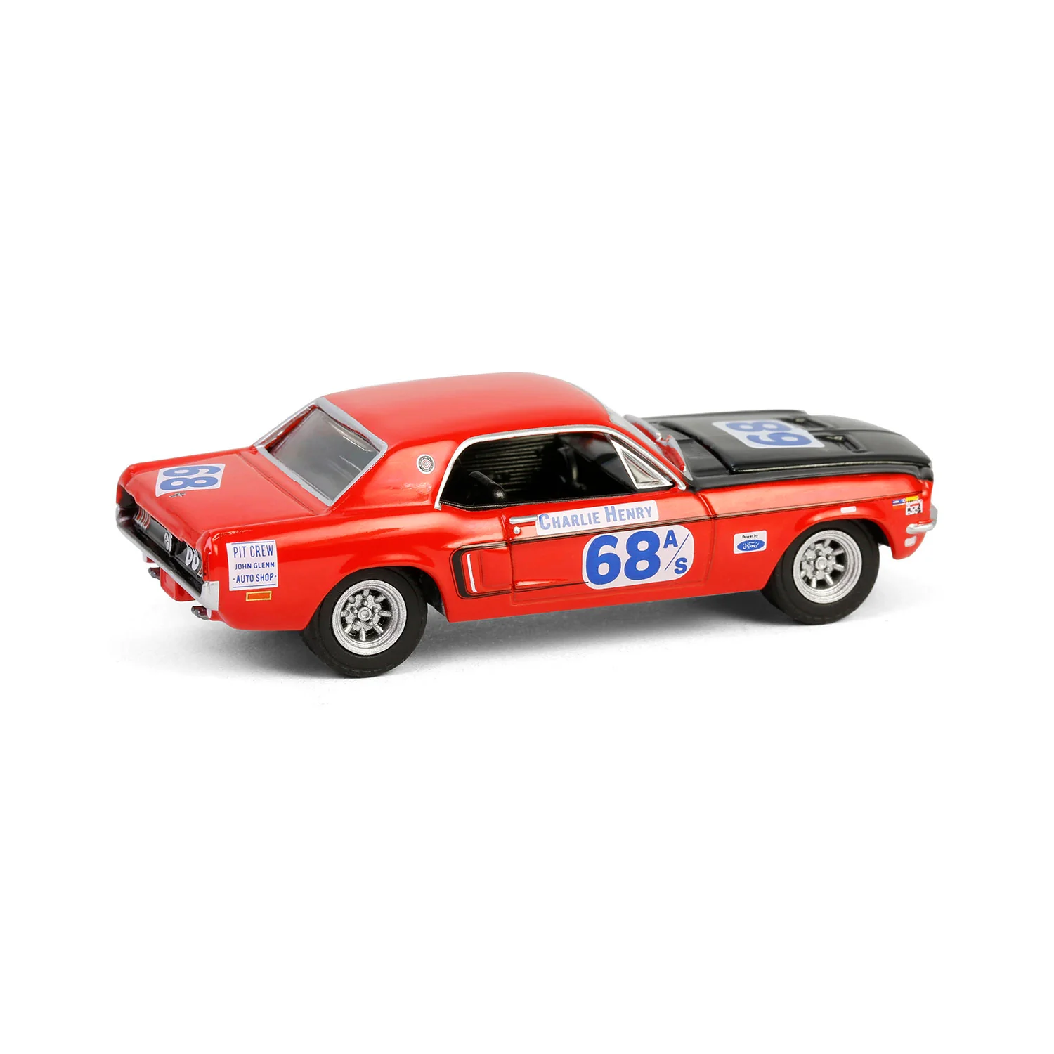 1968 Ford Mustang GT Coupe - #68 Charlie Henry Race Car (GreenLight Muscle Series 29) Diecast 1:64 Scale Model - Greenlight 13360B - Image 6