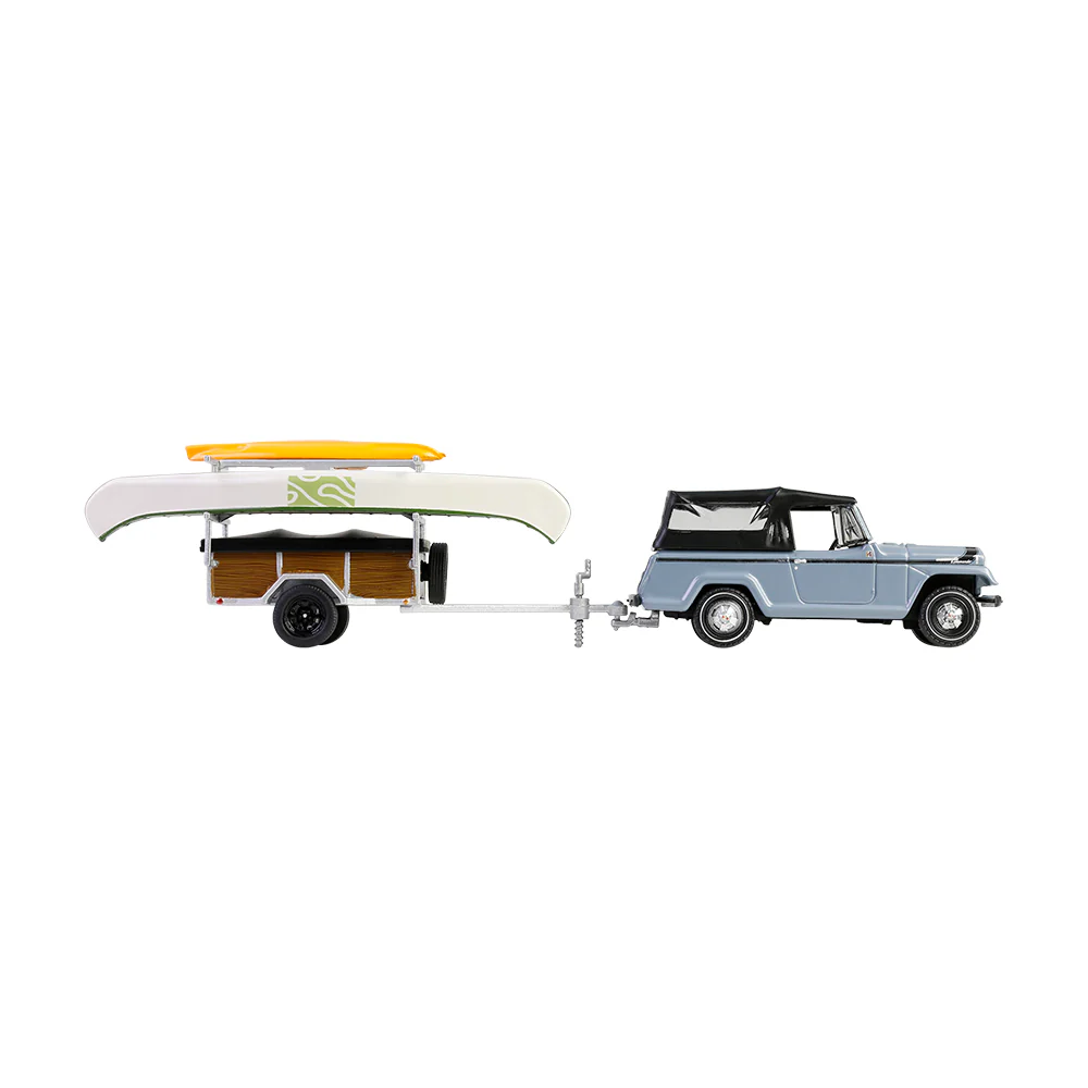 1968 Jeep Jeepster Commando SC-1 w/ Trailer, Rack, Canoe and Kayak (Hitch & Tow Series 32) Diecast 1:64 Scale Model - Greenlight 32320B - Image 5