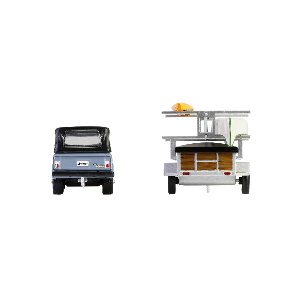 1968 Jeep Jeepster Commando SC-1 w/ Trailer, Rack, Canoe and Kayak (Hitch & Tow Series 32) Diecast 1:64 Scale Model - Greenlight 32320B - Image 7