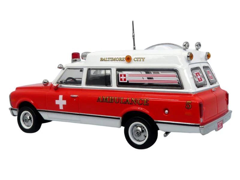 1969 Chevrolet C-10 Ambulance: Baltimore City Fire Department Diecast 1:50 Scale Model - Iconic Replicas 50-0550 - Image 2
