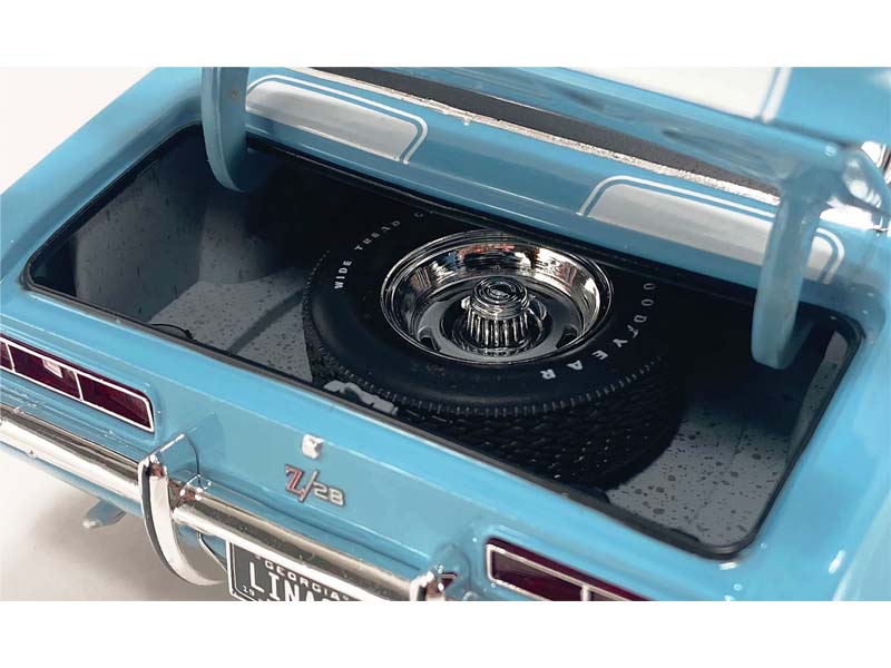1969 Chevrolet Camaro Z/28 w/ Vinyl Top - Blue Diecast 1:18 Scale Model - ACME A1805732VT - Image 3