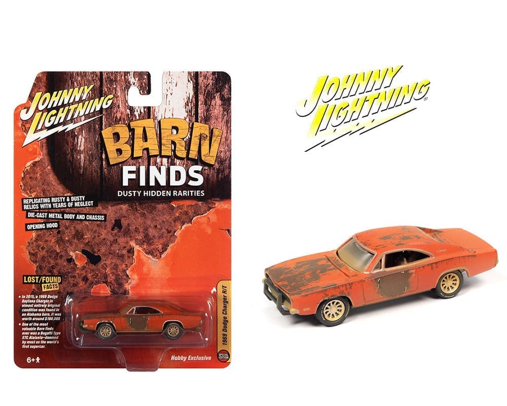 1969 Dodge Charger - Weathered Orange w/ Faded Graphics Diecast 1:64 Scale Model - Johnny Lightning JLSP192 - Image 3