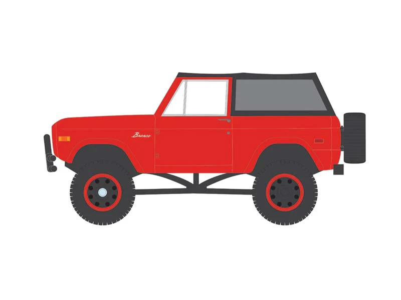 1969 Ford Bronco Lifted w/ Soft Top - Poppy Red (All-Terrain Series 16) Diecast 1:64 Scale Model - Greenlight 35290B - Image 2