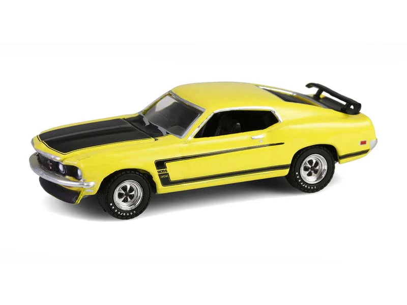 1969 Ford Mustang Boss 302 - Bright Yellow (Barrett-Jackson Series 15) Diecast 1:64 Scale Model - Greenlight 37320B