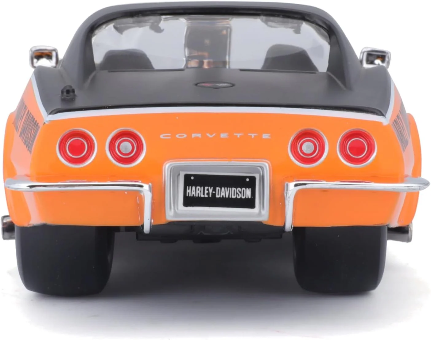1970 Chevrolet Corvette - Black / Orange (Harley-Davidson Custom) Diecast 1:24 Scale Model - Maisto 32193BKOR - Image 3