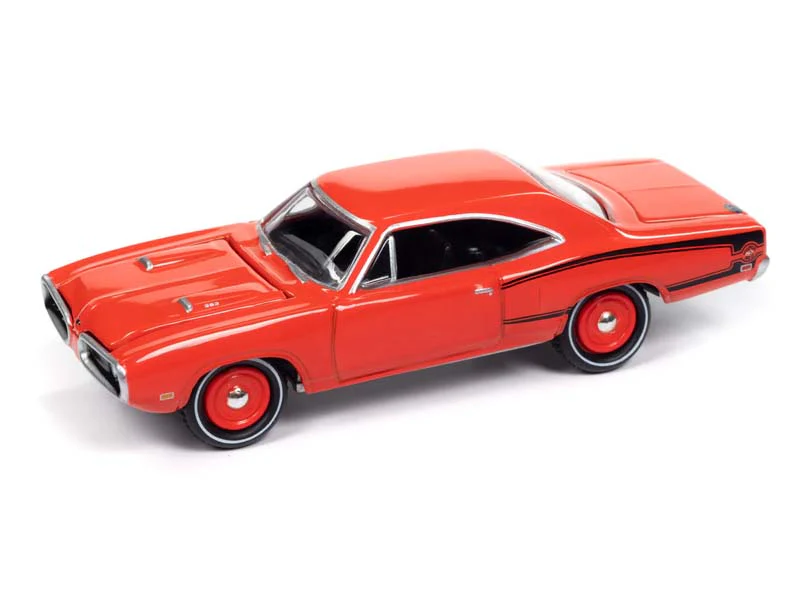 1970 Dodge Coronet Super Bee - Hemi Orange w/ Black Stripes Diecast 1:64 Scale Model - Johnny Lightning JLMC034A