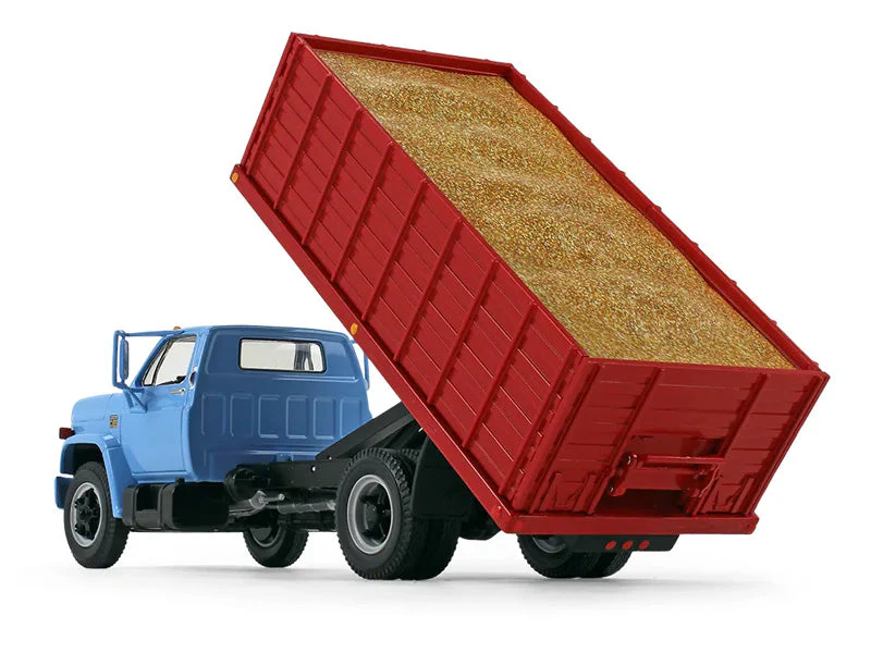 1970s Chevrolet C65 Grain Truck Baby Blue and Red w/ Corn Load Diecast 1:34 Scale Model - First Gear 10-4252 - Image 2