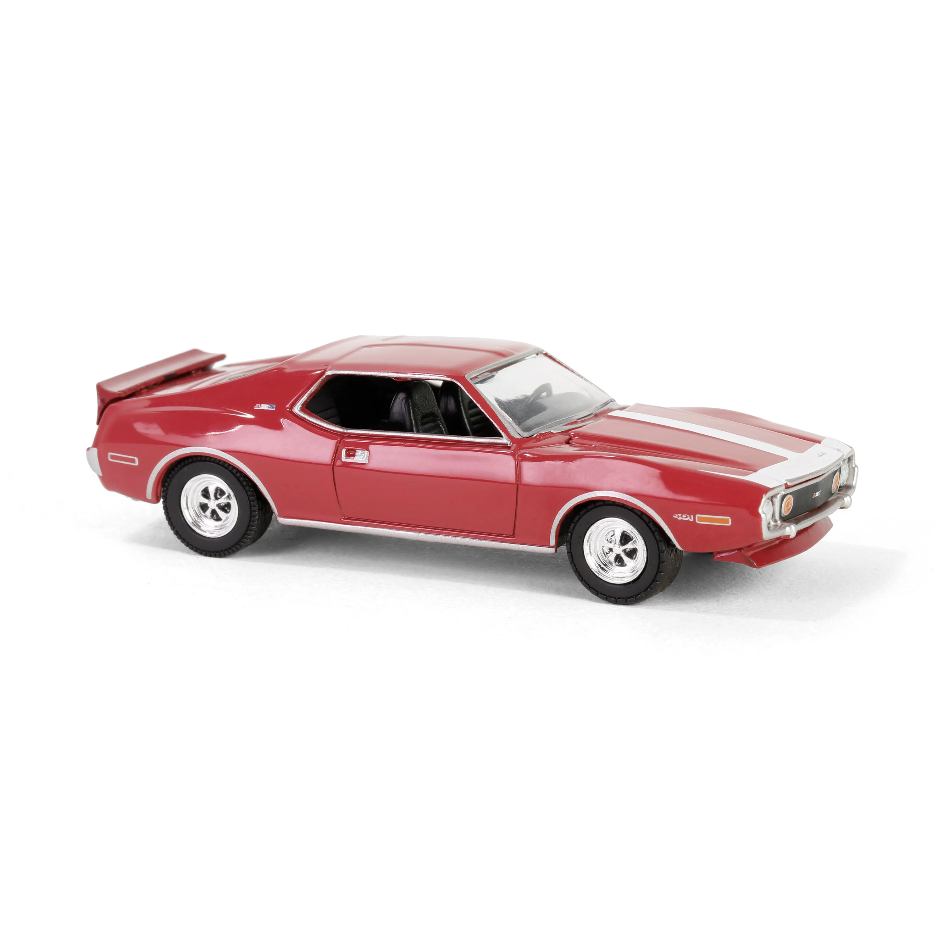 1971 AMC Javelin AMX - Matador Red w/ White Hood Stripe (Showroom Floor Series 6) Diecast 1:64 Scale Model - Greenlight 68060B - Image 4