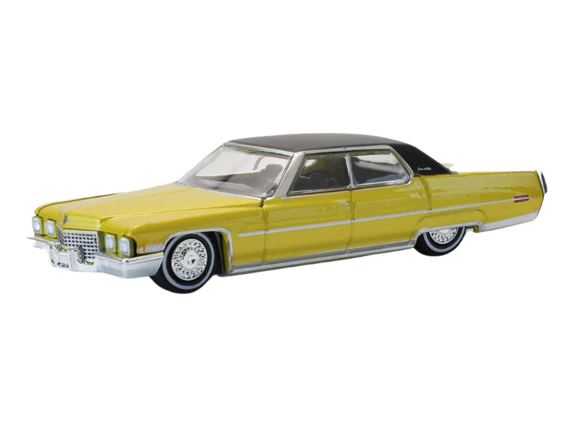 1971 Cadillac Sedan Deville Lowrider – Gold Metallic (California Lowriders Series 7) Diecast 1:64 Scale Model - Greenlight 63080C