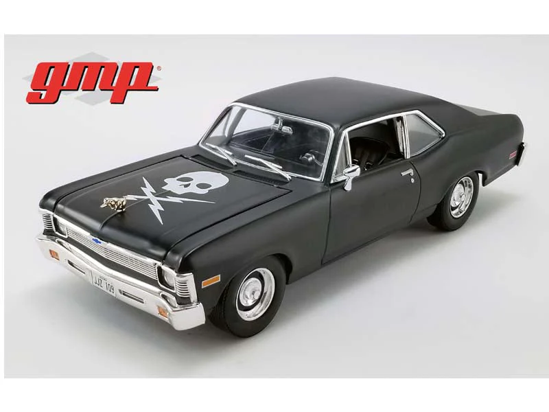 1971 Chevrolet Nova Matte Black (Death Proof) Diecast 1:18 Scale Model Car - GMP 18925