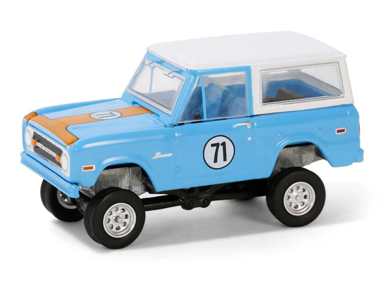 1971 Ford Bronco Custom SUV Blue - Las Vegas (Barrett-Jackson Series 14) Diecast 1:64 Scale Model - Greenlight 37310F
