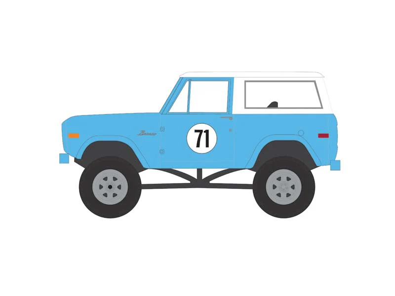 1971 Ford Bronco Custom SUV Blue - Las Vegas (Barrett-Jackson Series 14) Diecast 1:64 Scale Model - Greenlight 37310F - Image 2