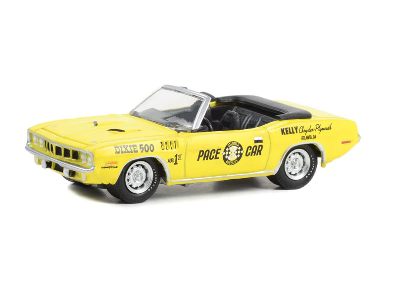 1971 Plymouth Barracuda Convertible - Dixie 500 Pace Car Diecast Scale 1:64 Model - Greenlight 30394