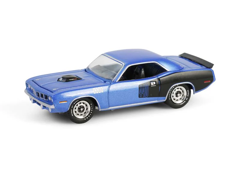 1971 Plymouth 'Cuda 440 6bbl Shaker - B5 Blue (Anniversary Collection Series 17) Diecast 1:64 Scale Model - Greenlight 28160D