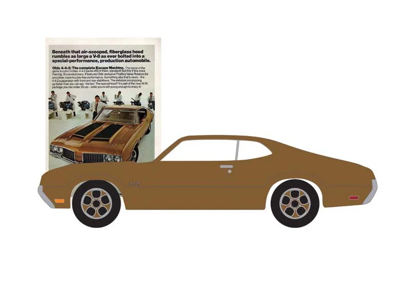 1972 Oldsmobile 4-4-2 - The Complete Escape Machine (Vintage Ad Cars Series 11) Diecast 1:64 Scale Model - Greenlight 39150D - Image 9