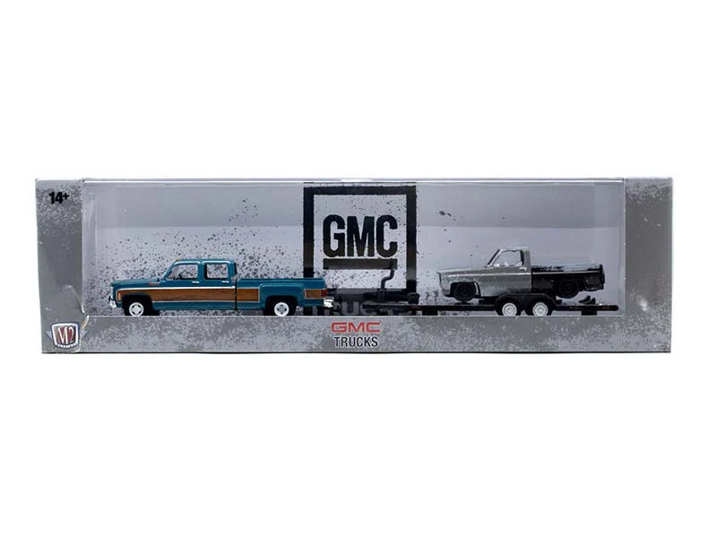 1973 GMC Sierra 3500 & 1973 Chevrolet Cheyenne Super 10 Diecast 1:64 Scale Model - M2 Machines 36000-92 - Image 2
